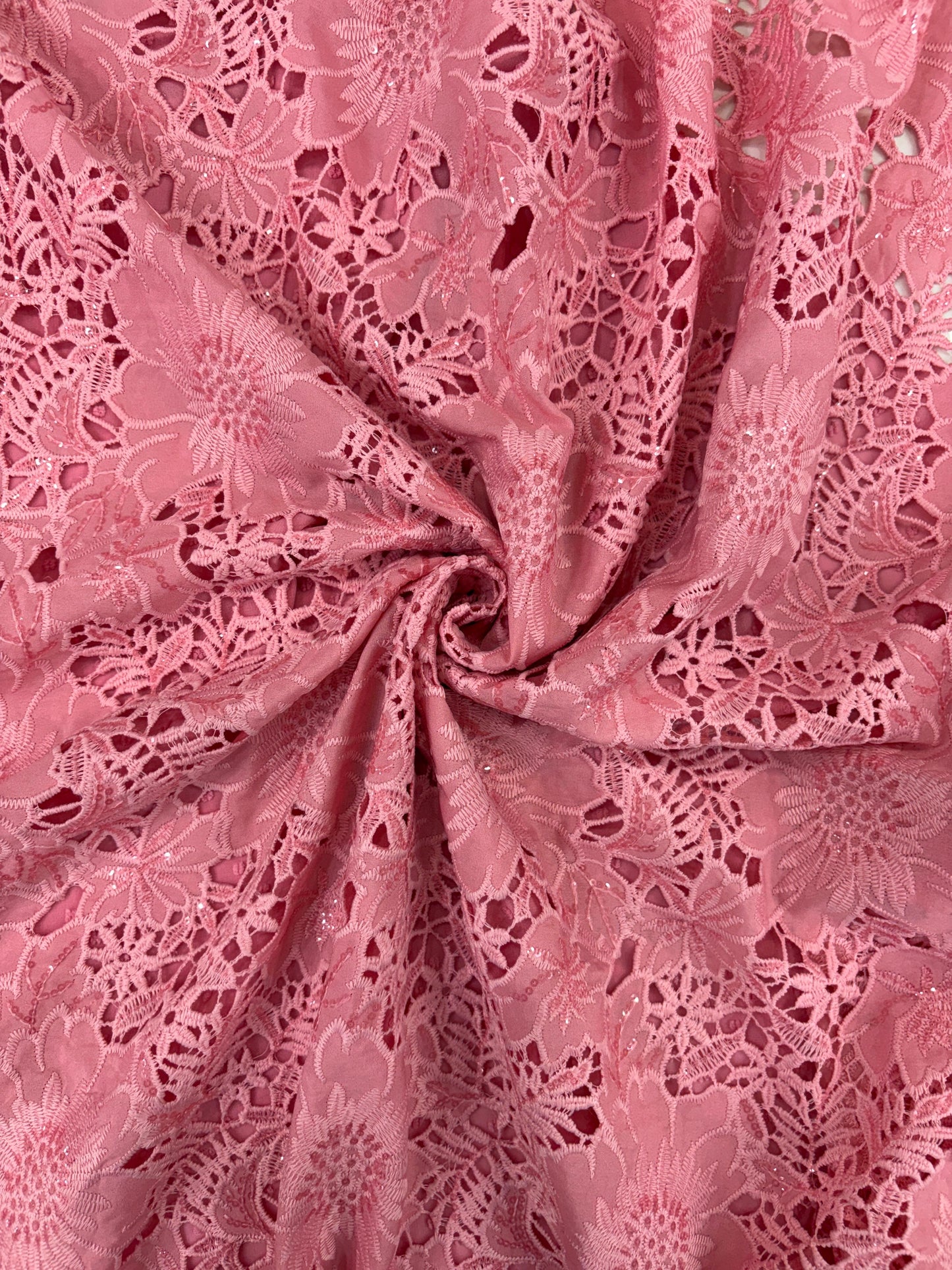 Floral Crepe Cutwork With Sequencw