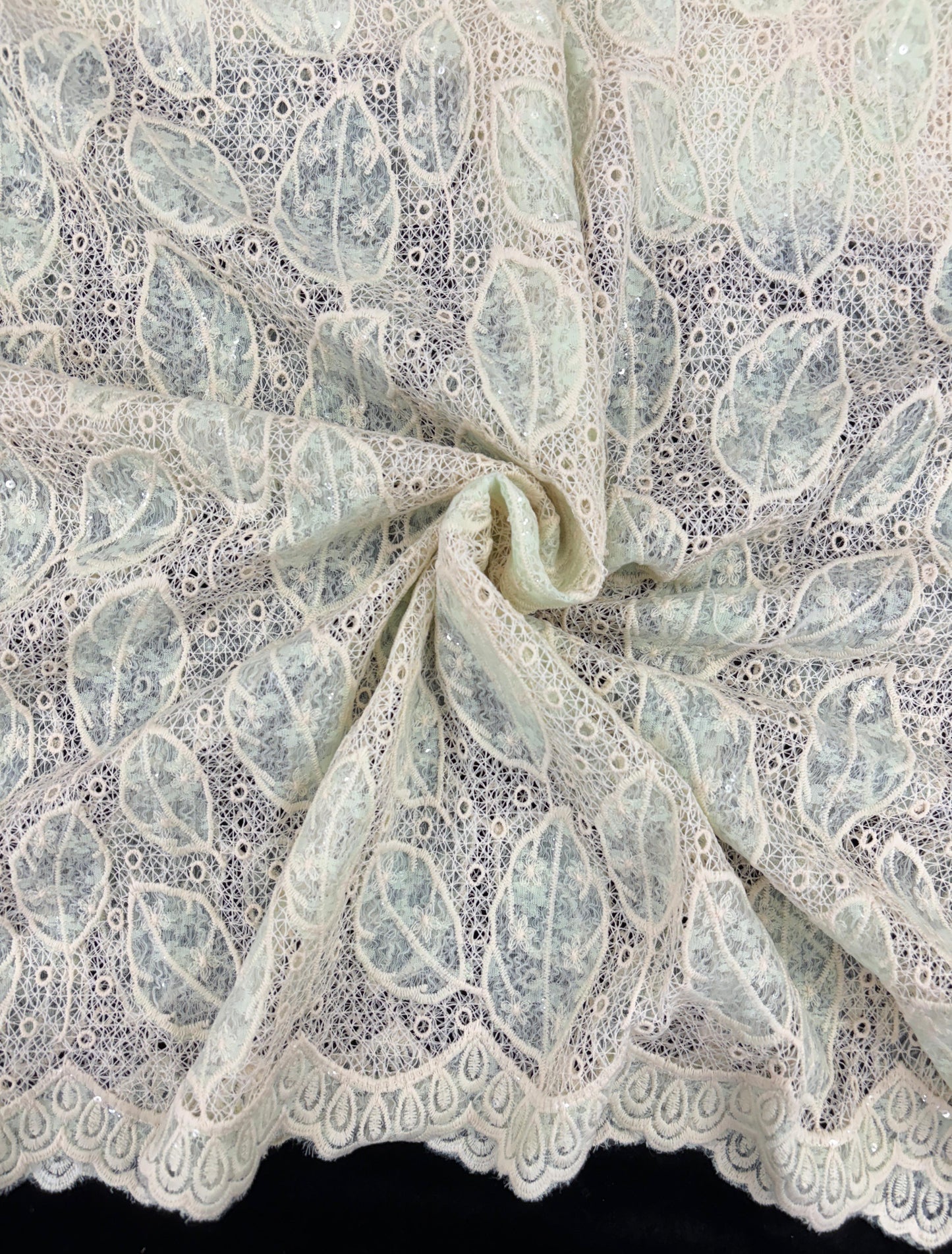 Leaf Embroidery With Seqin