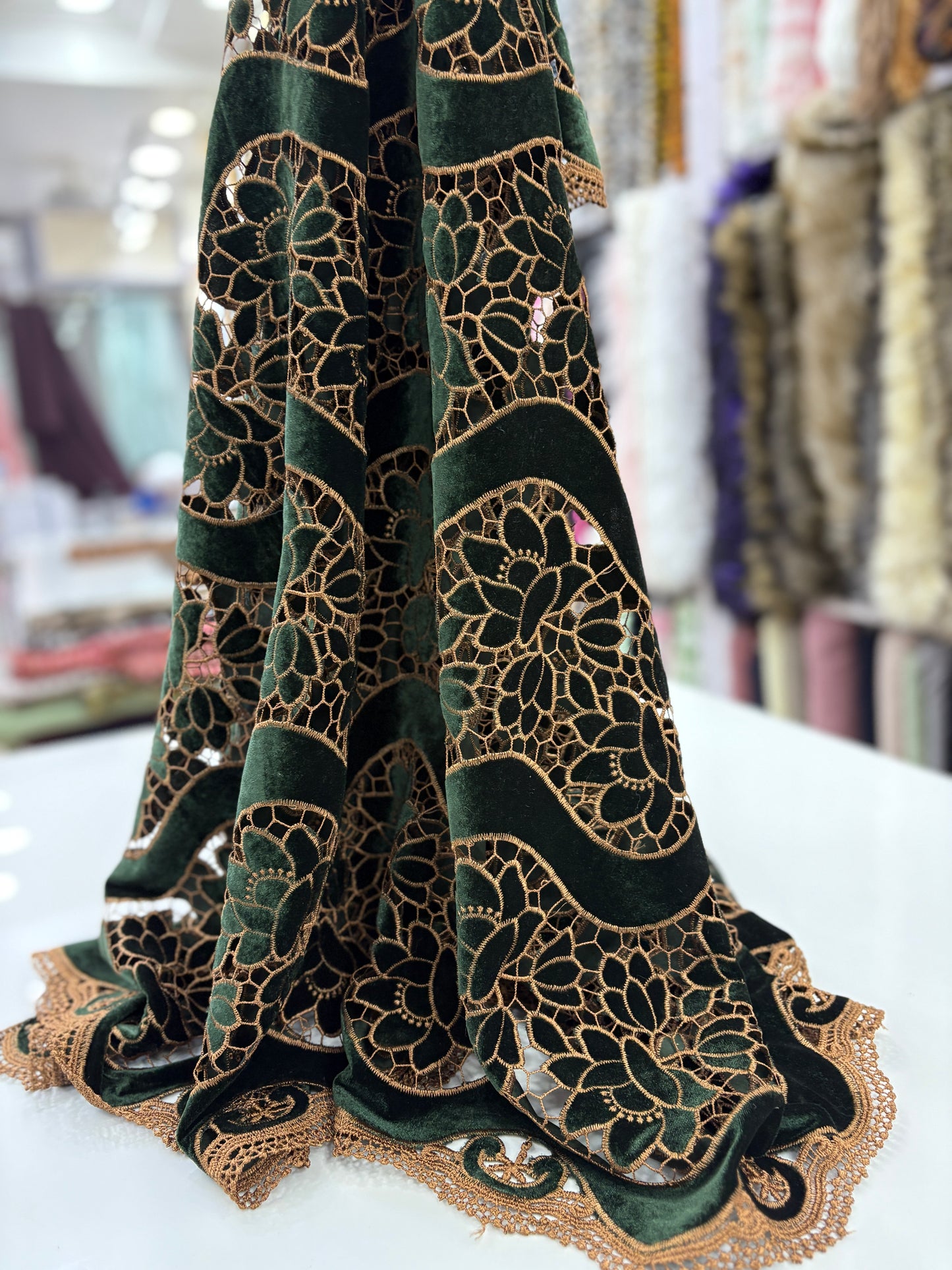 Velvet Cutwork With Border