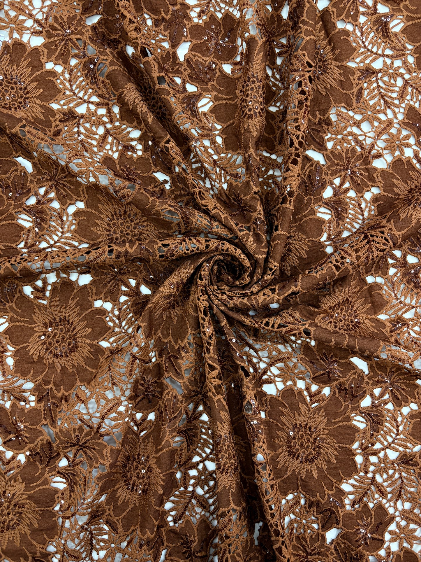 Floral Crepe Cutwork With Sequence (DC)