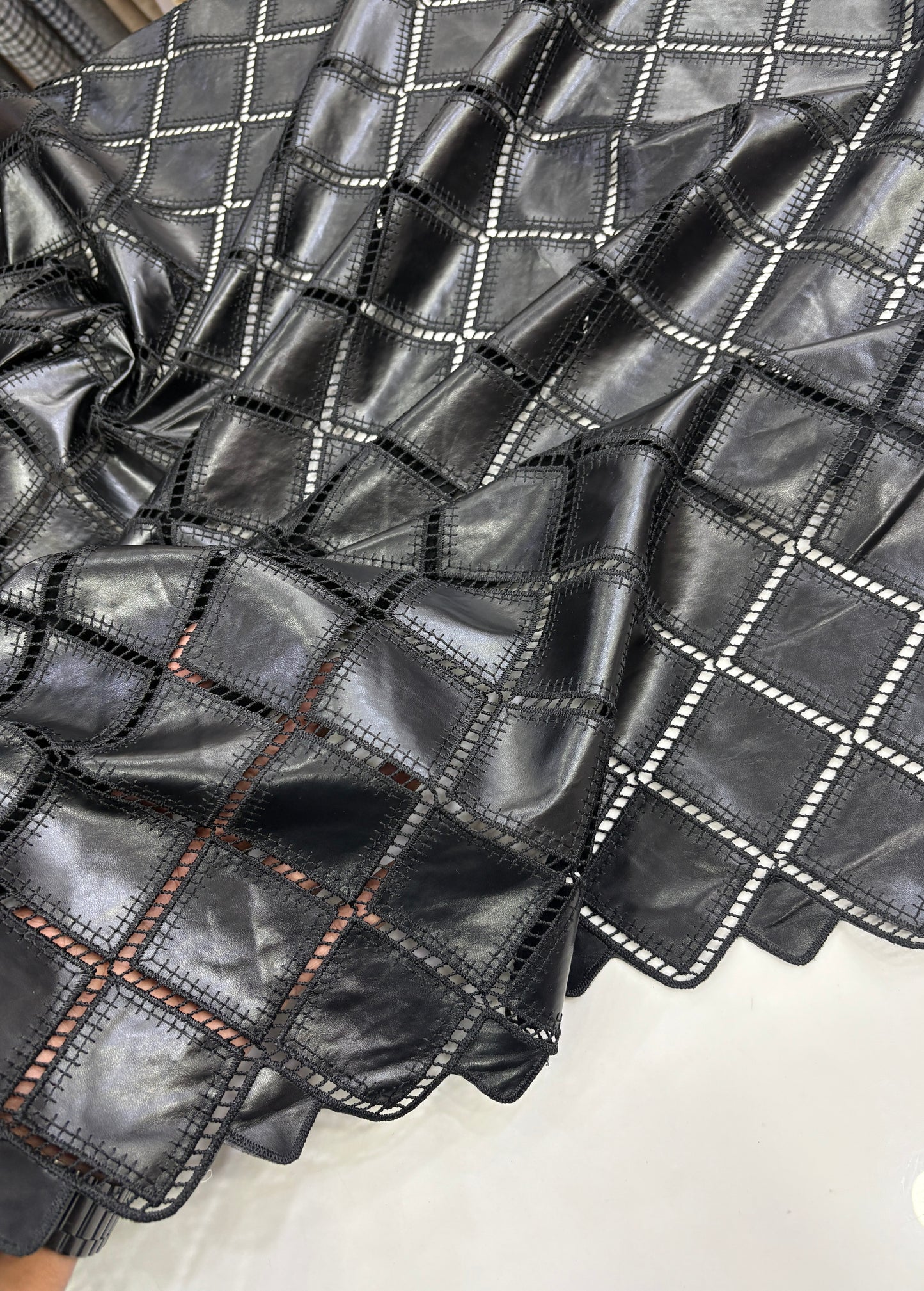 Square PU Cutwork Leather