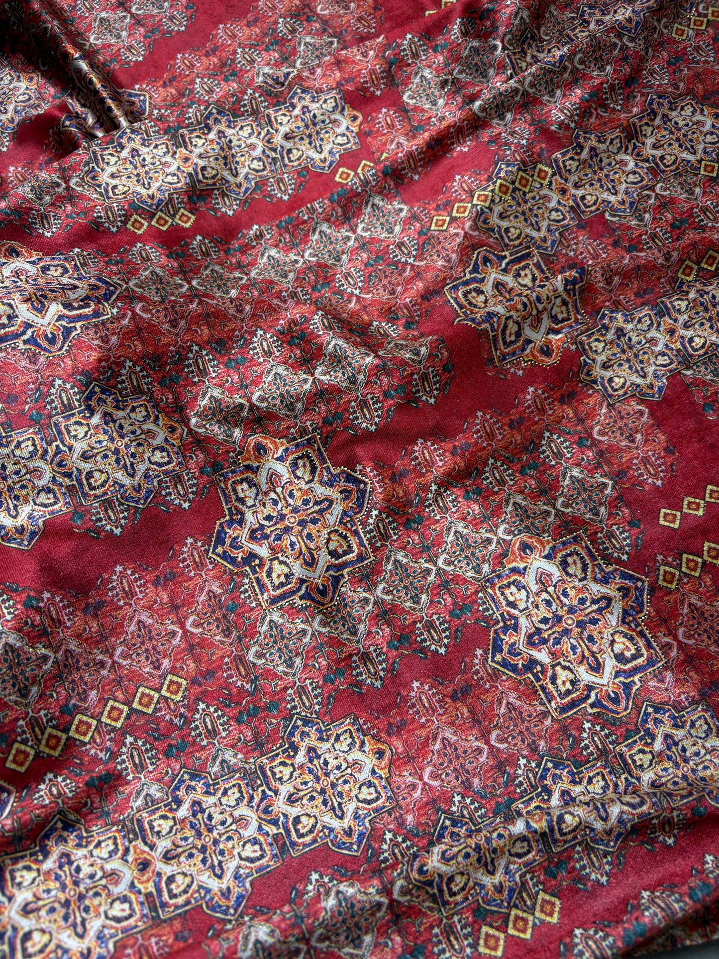 Velvet Lycra Printed Fabric