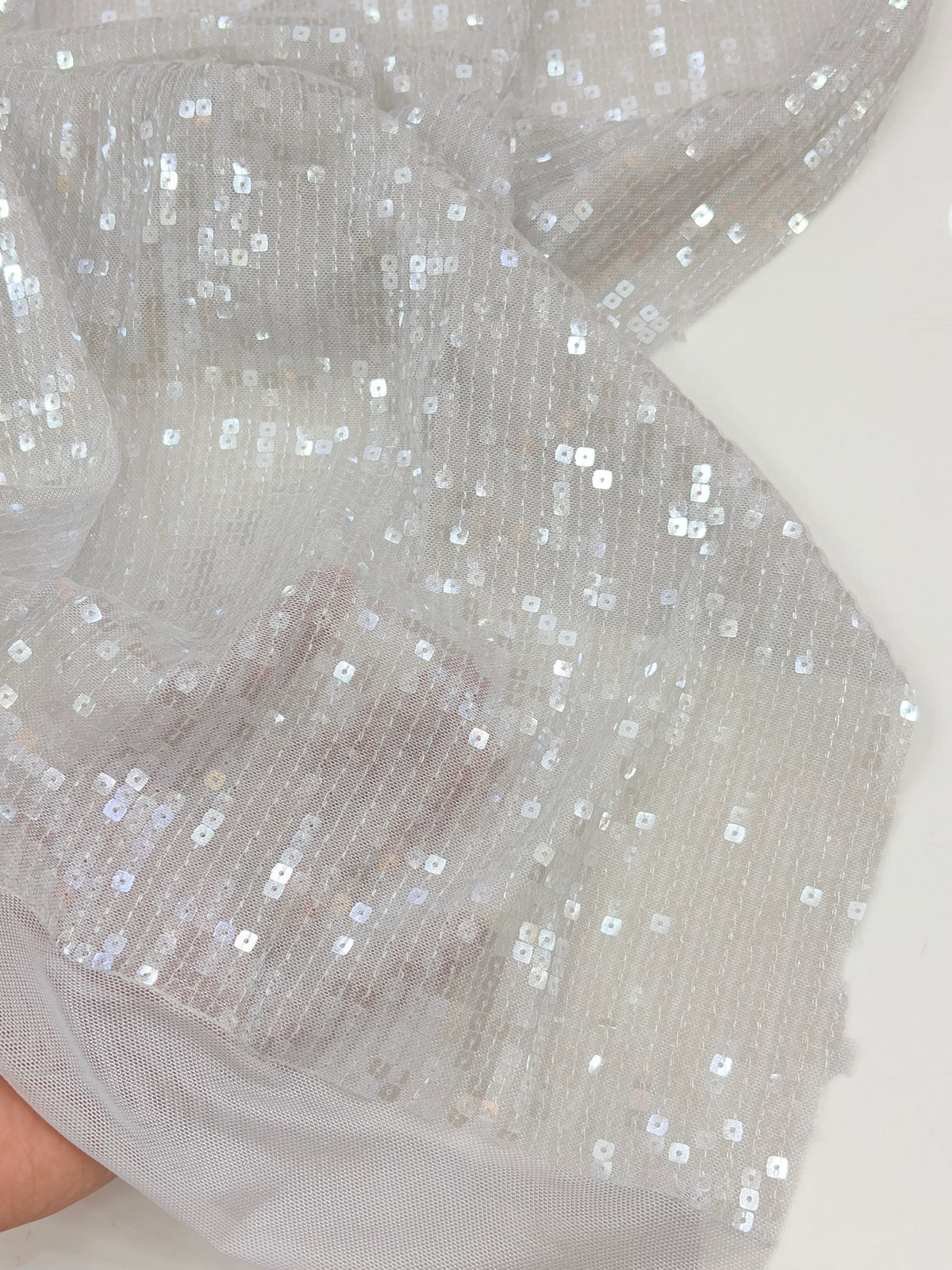 Square Sequin Transparent Mesh Fabric
