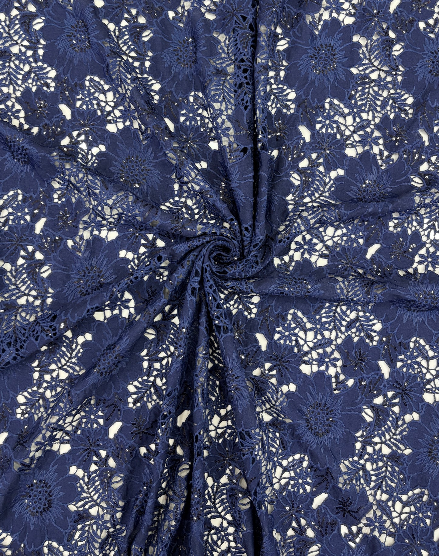 Floral Crepe Cutwork With Sequence (DC)