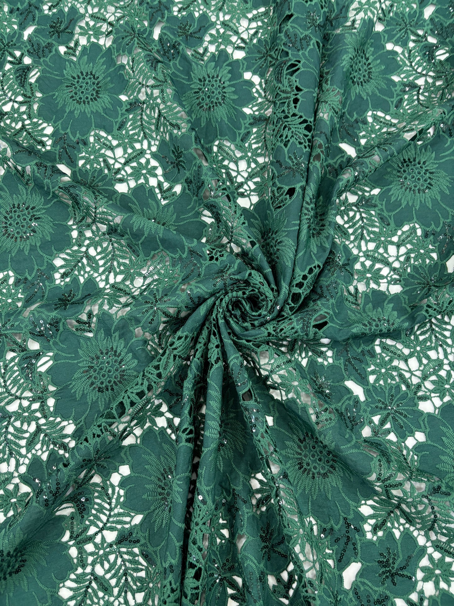 Floral Crepe Cutwork With Sequence (DC)