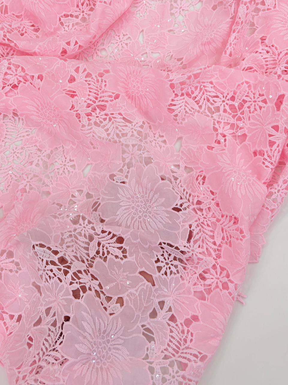 Floral Crepe Cutwork With Sequence (DC)