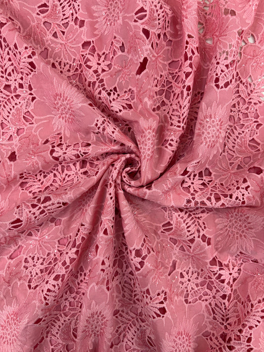 Floral Crepe Cutwork With Sequencw
