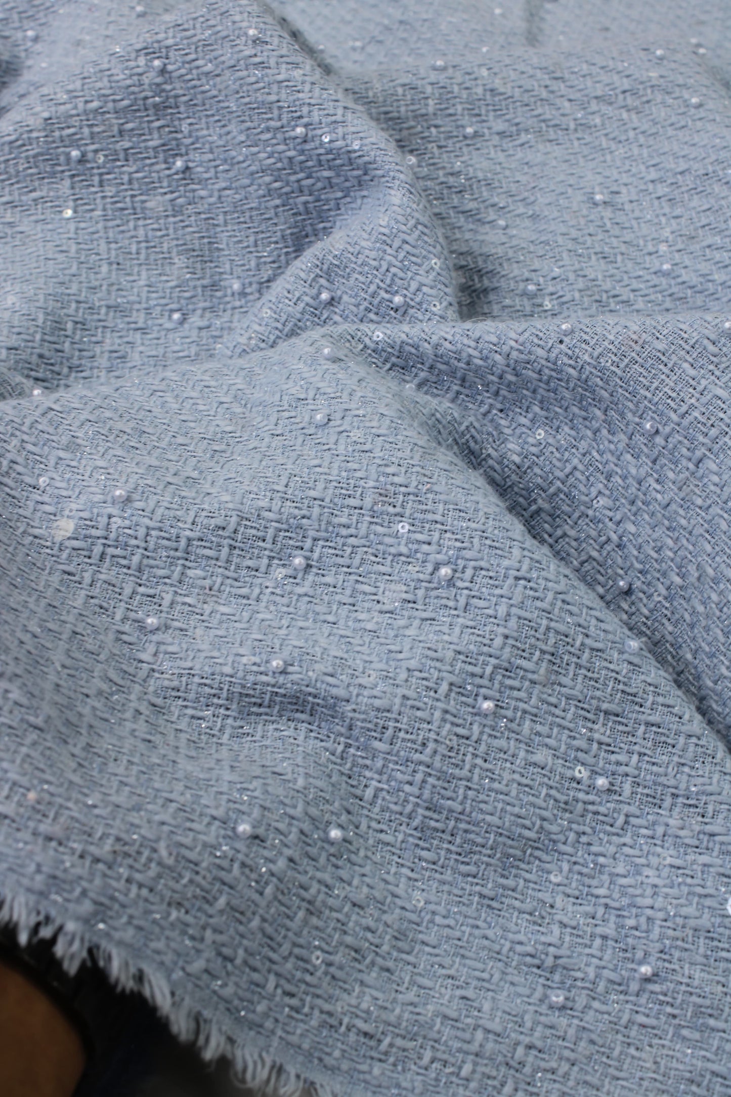 Winter Tweed with Pearls &amp; Transparent Sequins
