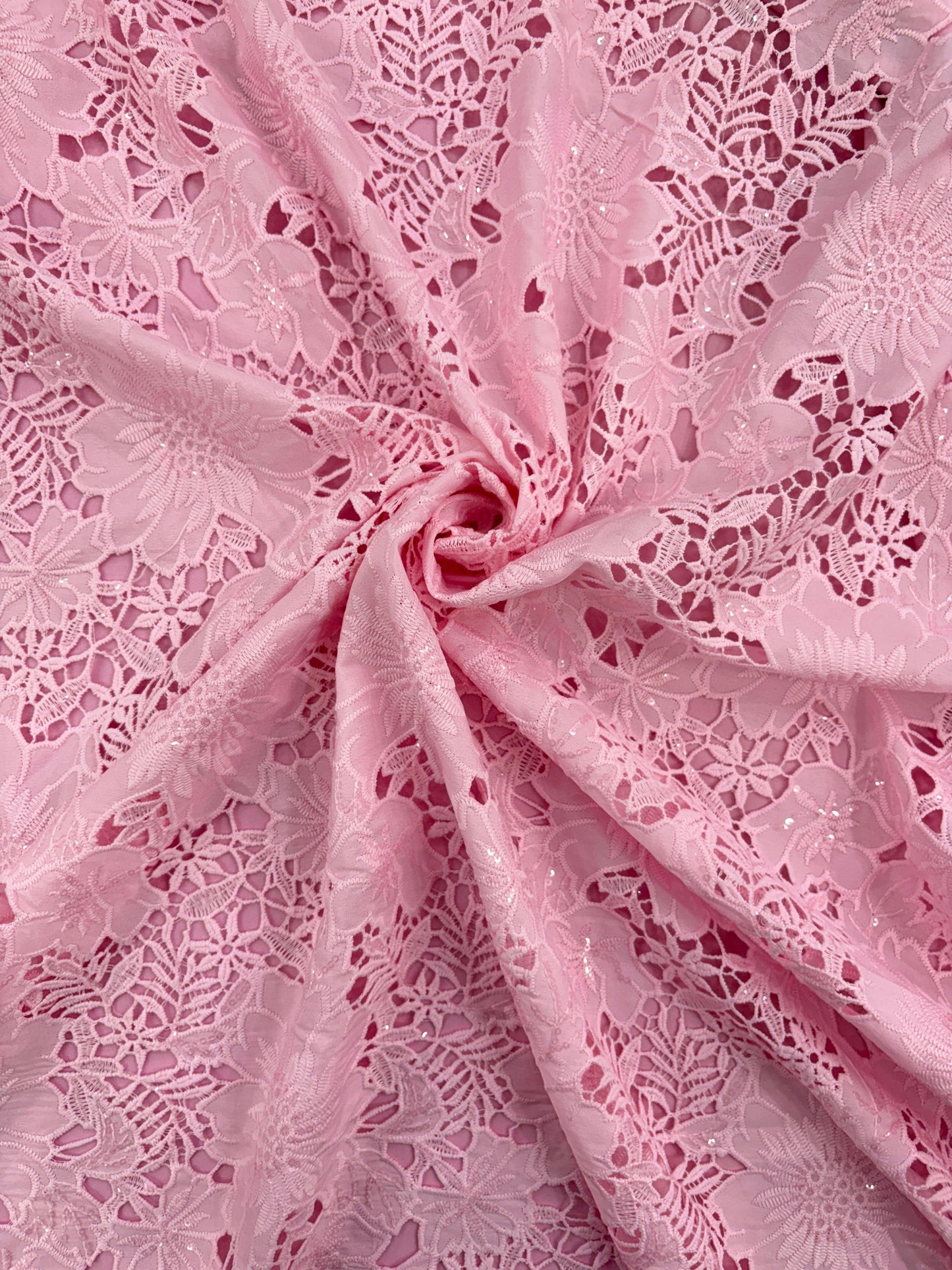 Floral Crepe Cutwork With Sequencw