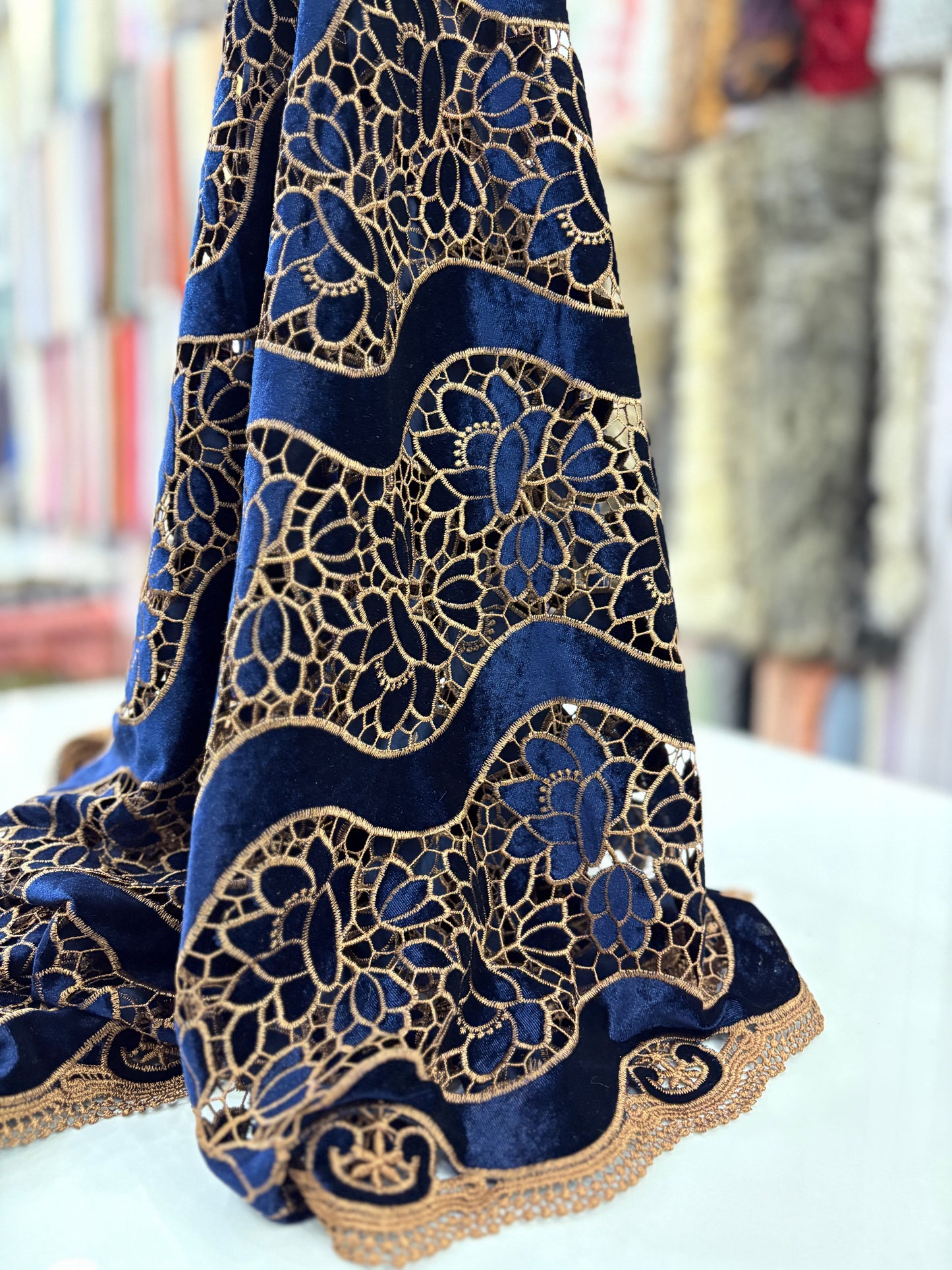 Velvet Cutwork With Border