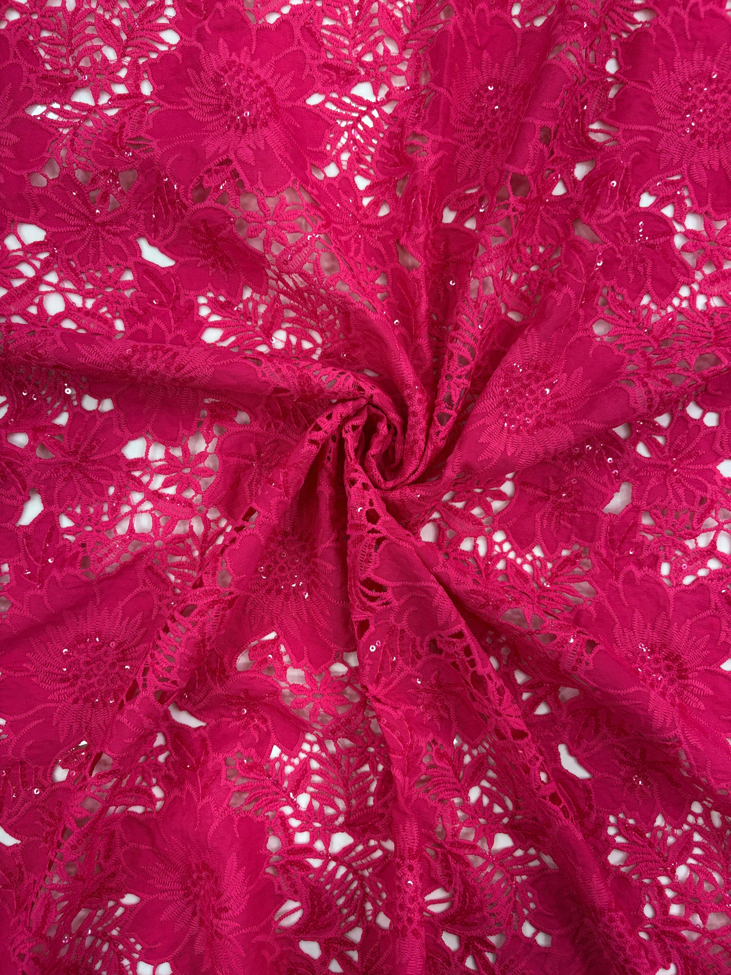 Floral Crepe Cutwork With Sequence (DC)