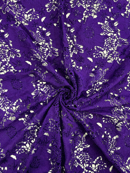 Floral Crepe Cutwork With Sequence (DC)