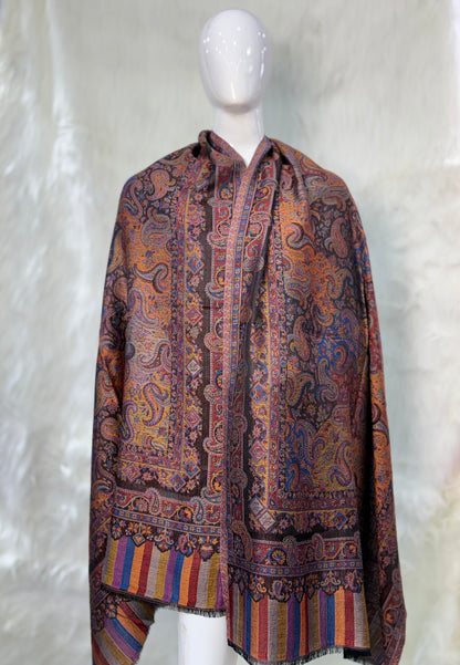Pure Wool Kashmiri-Style Embroidered Shawl