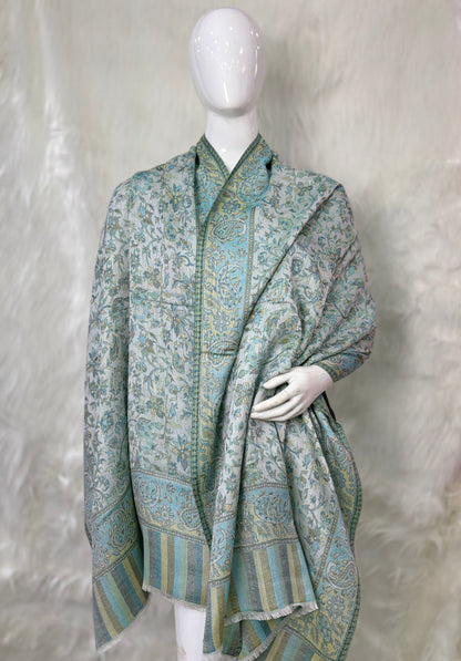 Pure Wool Kashmiri-Style Embroidered Shawl