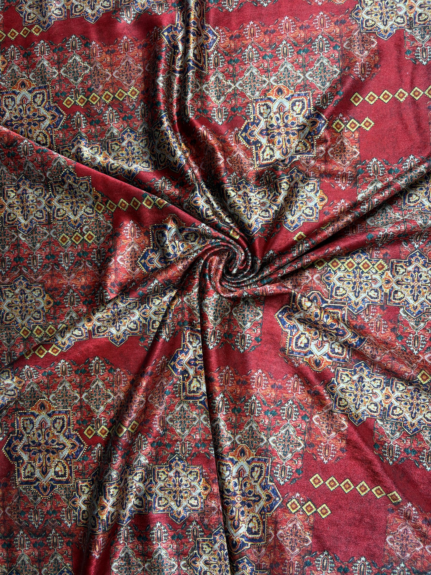 Velvet Lycra Printed Fabric