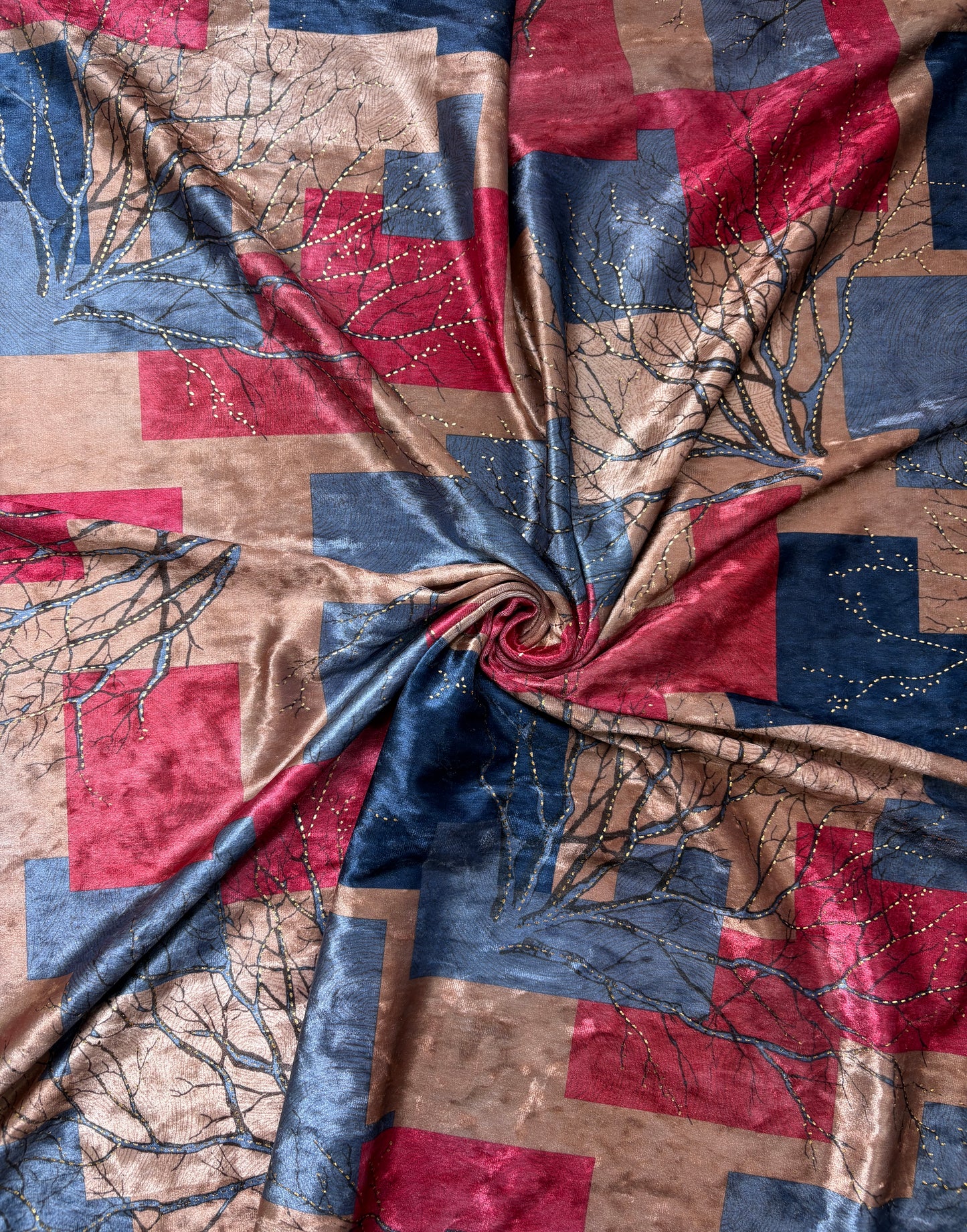 Velvet Lycra Printed Fabric