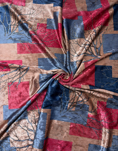 Velvet Lycra Printed Fabric