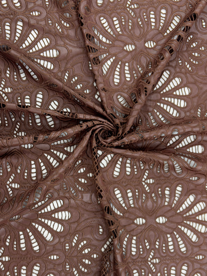 FLORAL PU Cutwork – Premium Faux Leather Fabric (48" Width)