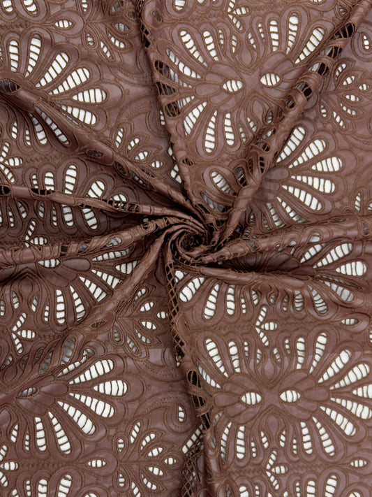 FLORAL PU Cutwork – Premium Faux Leather Fabric (48" Width)