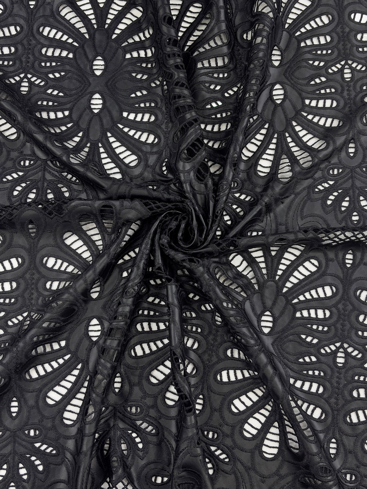 FLORAL PU Cutwork – Premium Faux Leather Fabric (48" Width)