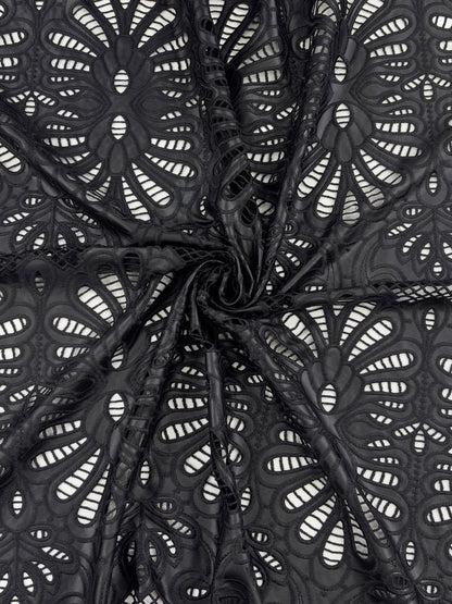 FLORAL PU Cutwork – Premium Faux Leather Fabric (48" Width)