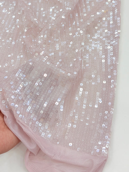 Square Sequin Transparent Mesh Fabric