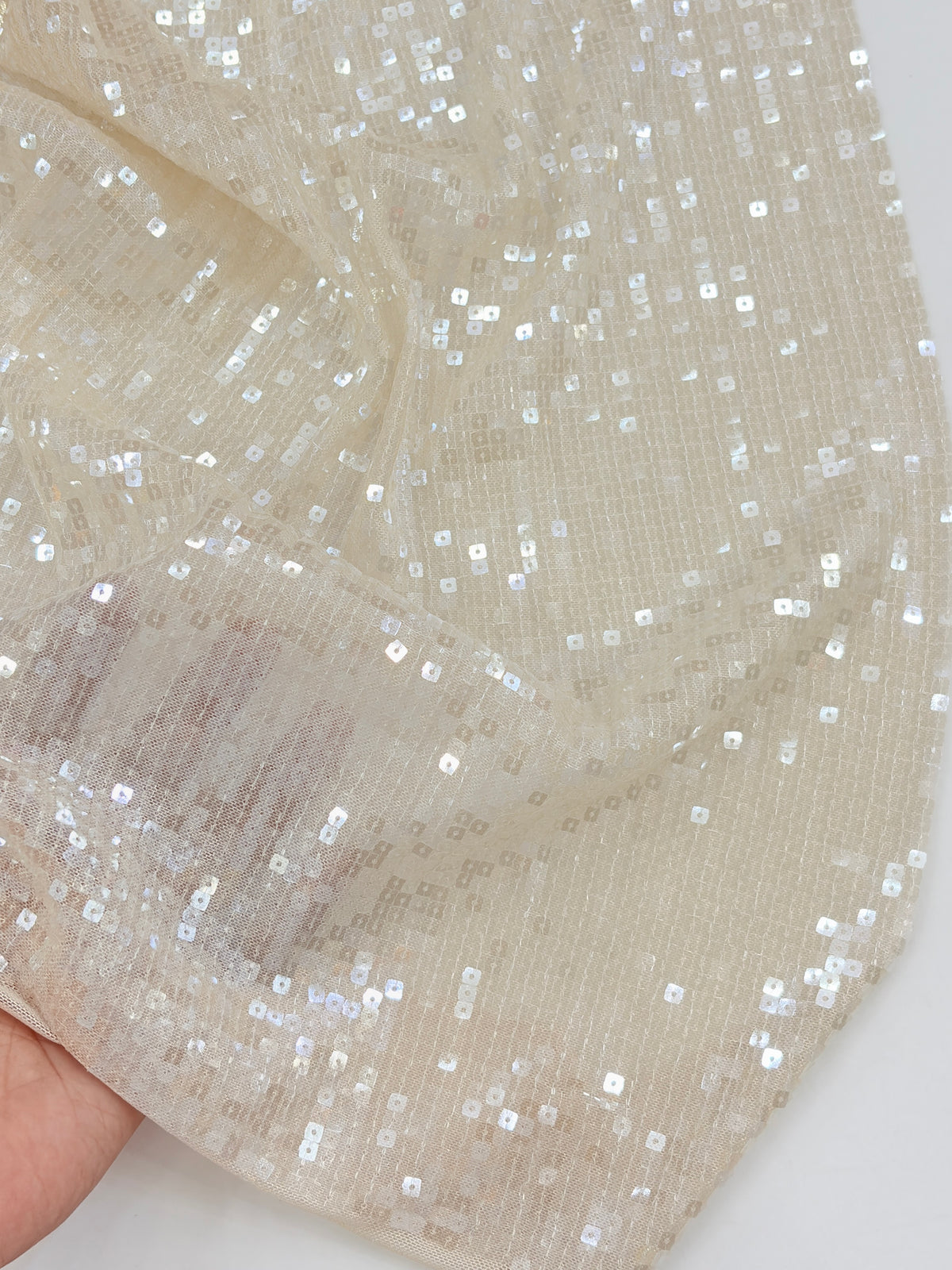 Square Sequin Transparent Mesh Fabric