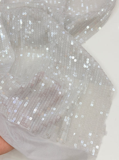 Square Sequin Transparent Mesh Fabric