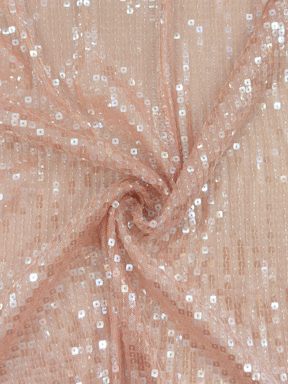 Square Sequin Transparent Mesh Fabric