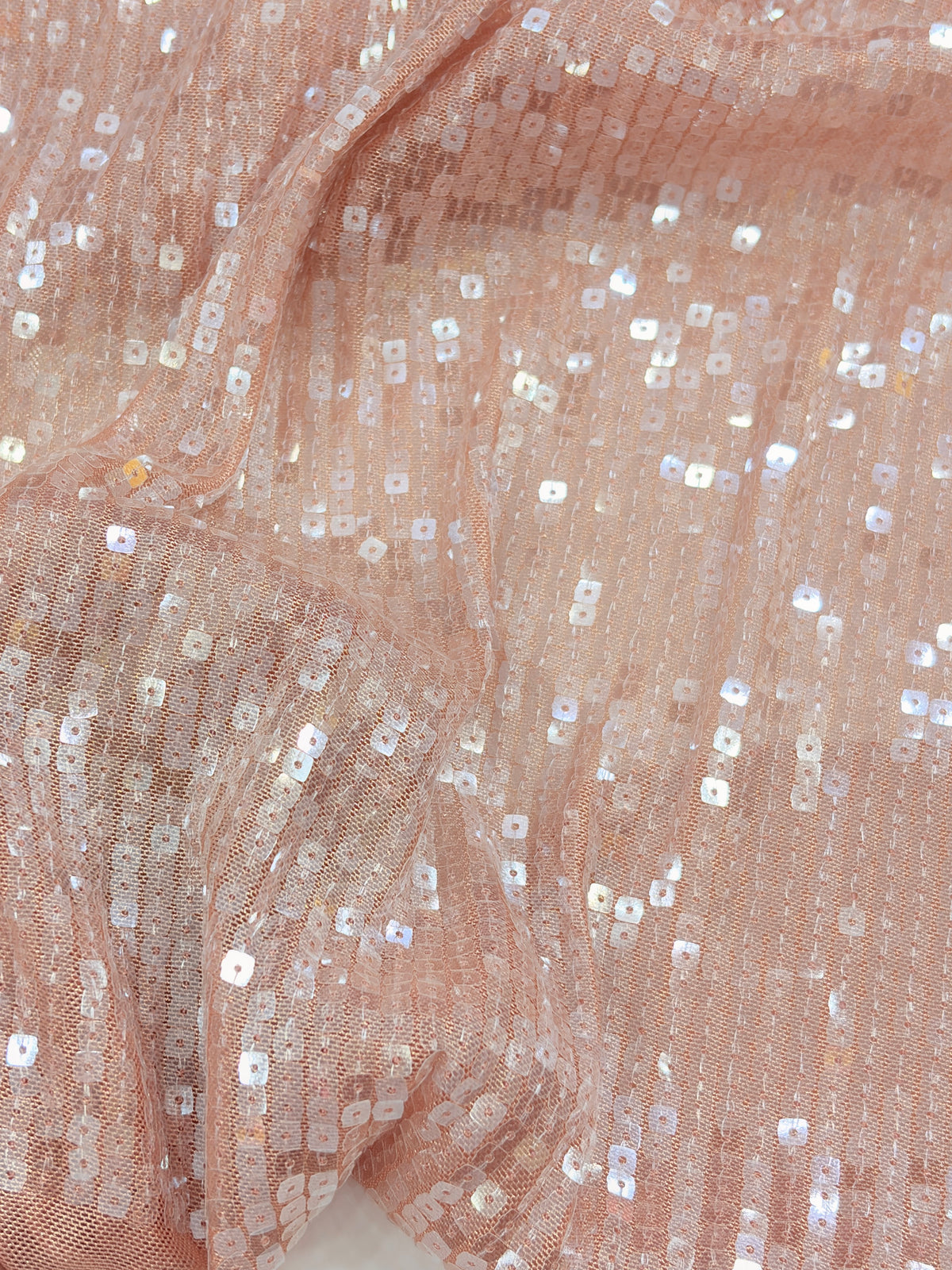 Square Sequin Transparent Mesh Fabric