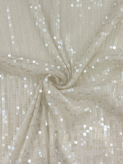 Square Sequin Transparent Mesh Fabric