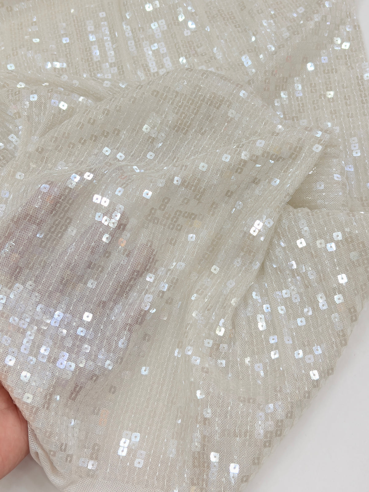 Square Sequin Transparent Mesh Fabric