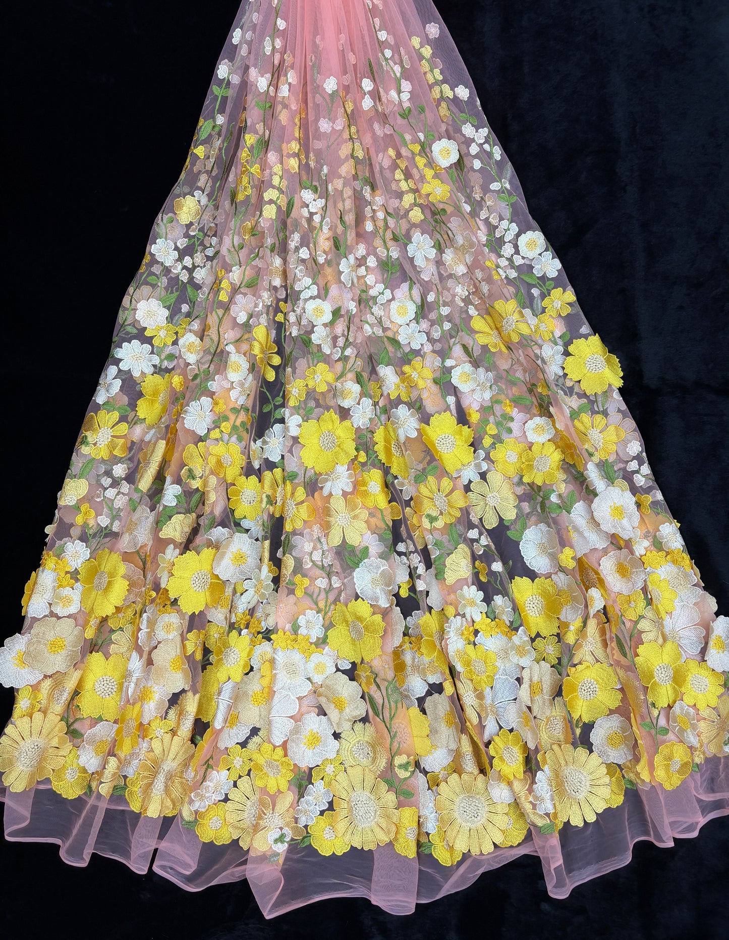 3D Flower Mesh Embroidery