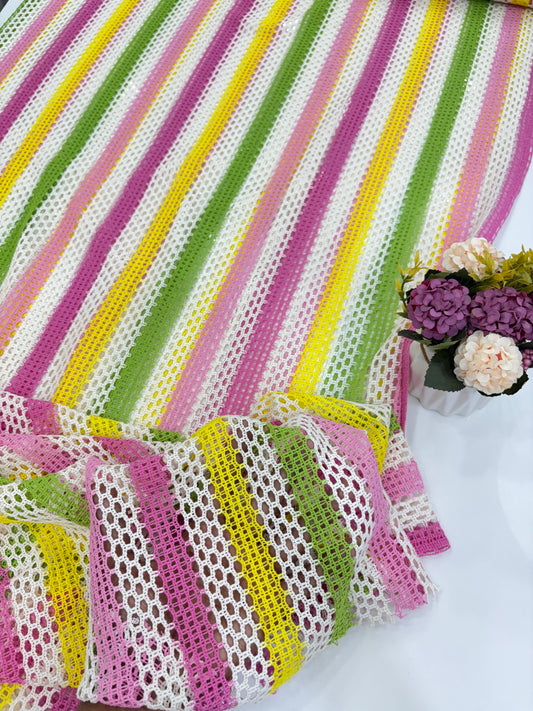 Multi Colour Crochet Stripe