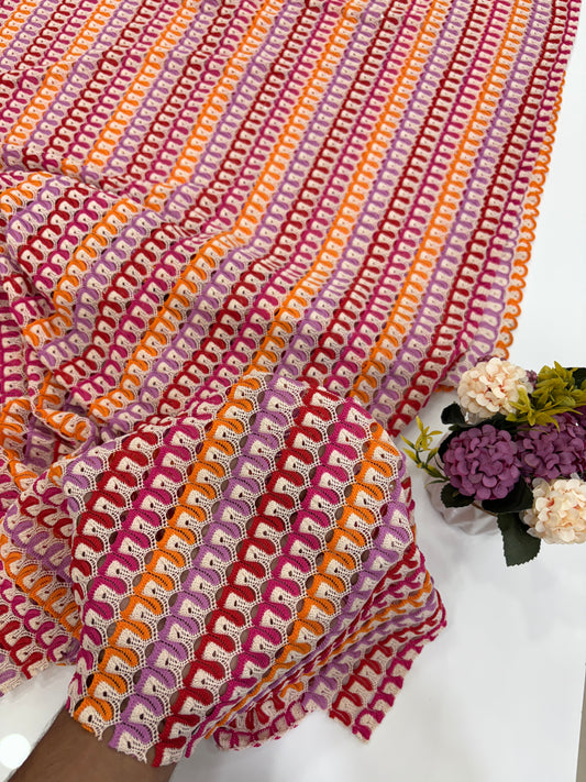 Multicolor Crochet Lace Fabric
