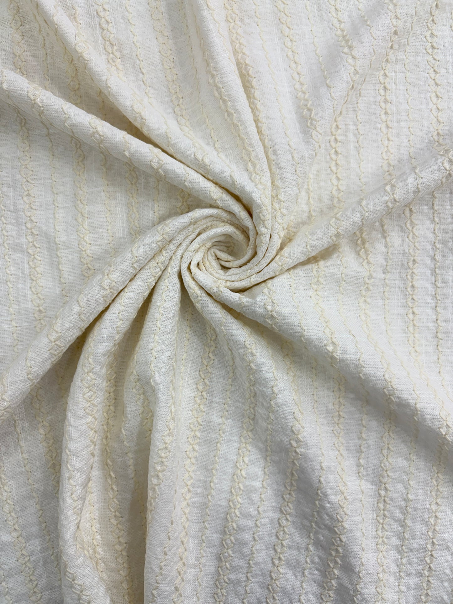 Cotton Embroidered Stripe Fabric