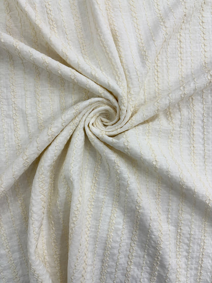 Cotton Embroidered Stripe Fabric