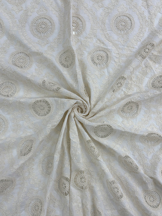 Cotton Embroidered Cutwork Fabric