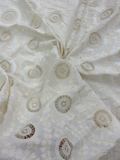 Cotton Embroidered Cutwork Fabric