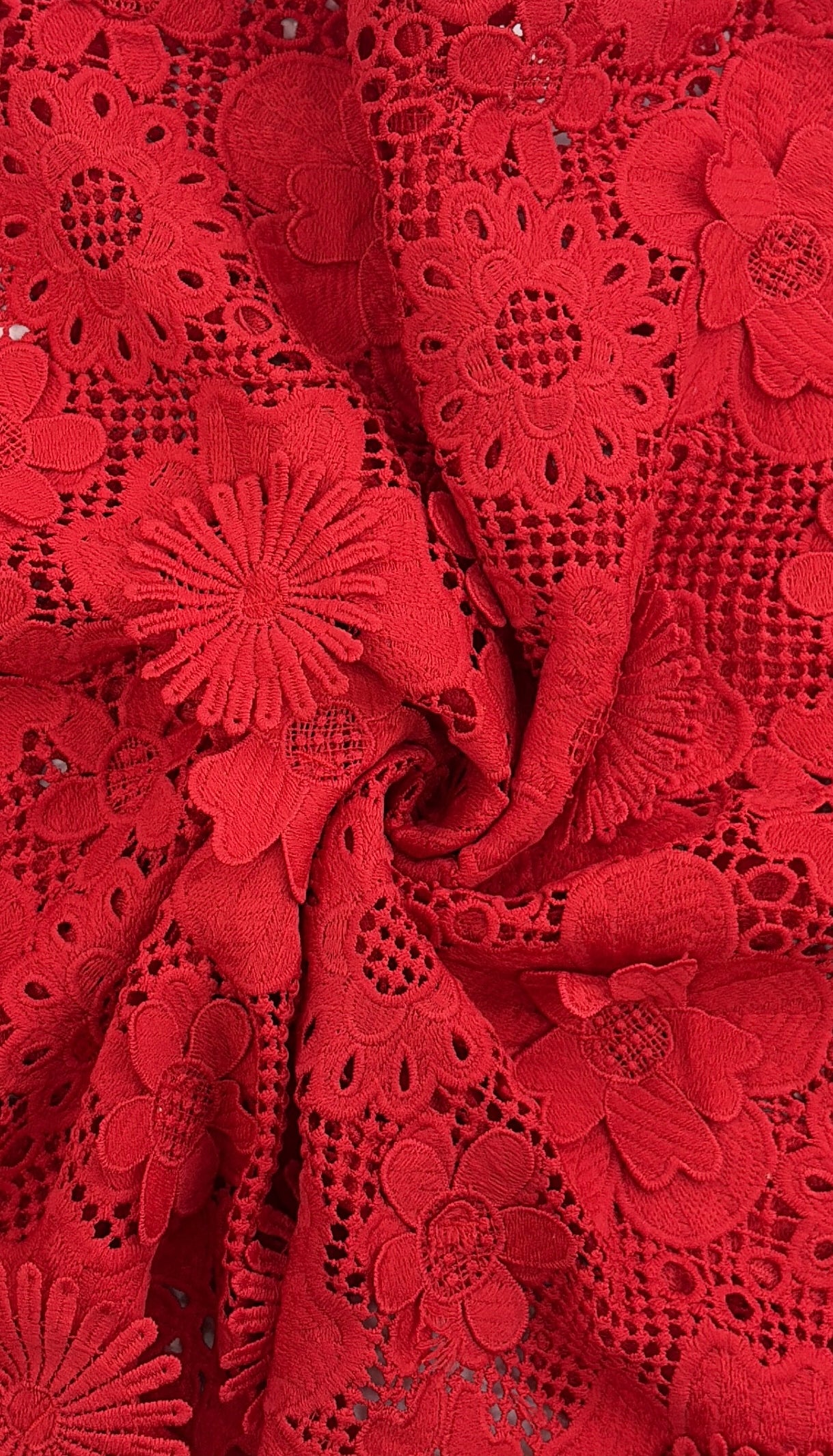 3D Floral Appliqué Lace Fabric – 42" Width