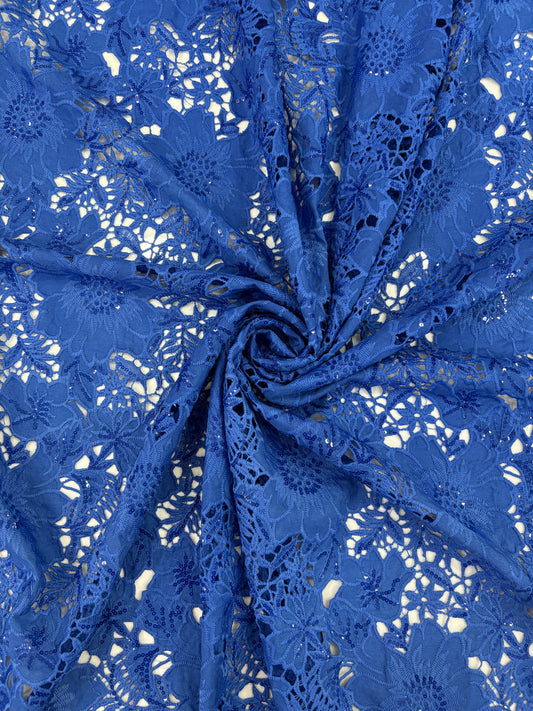 Floral Crepe Cutwork With Sequence (DC)