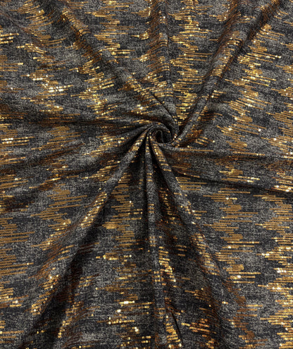 Gold Sequin Denim Fabric