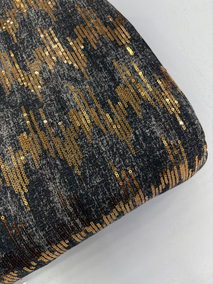 Gold Sequin Denim Fabric