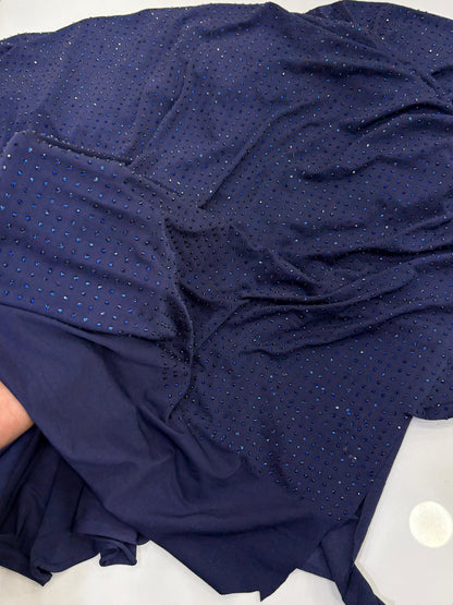 Rhinestone Polyester Lycra Fabric (52")