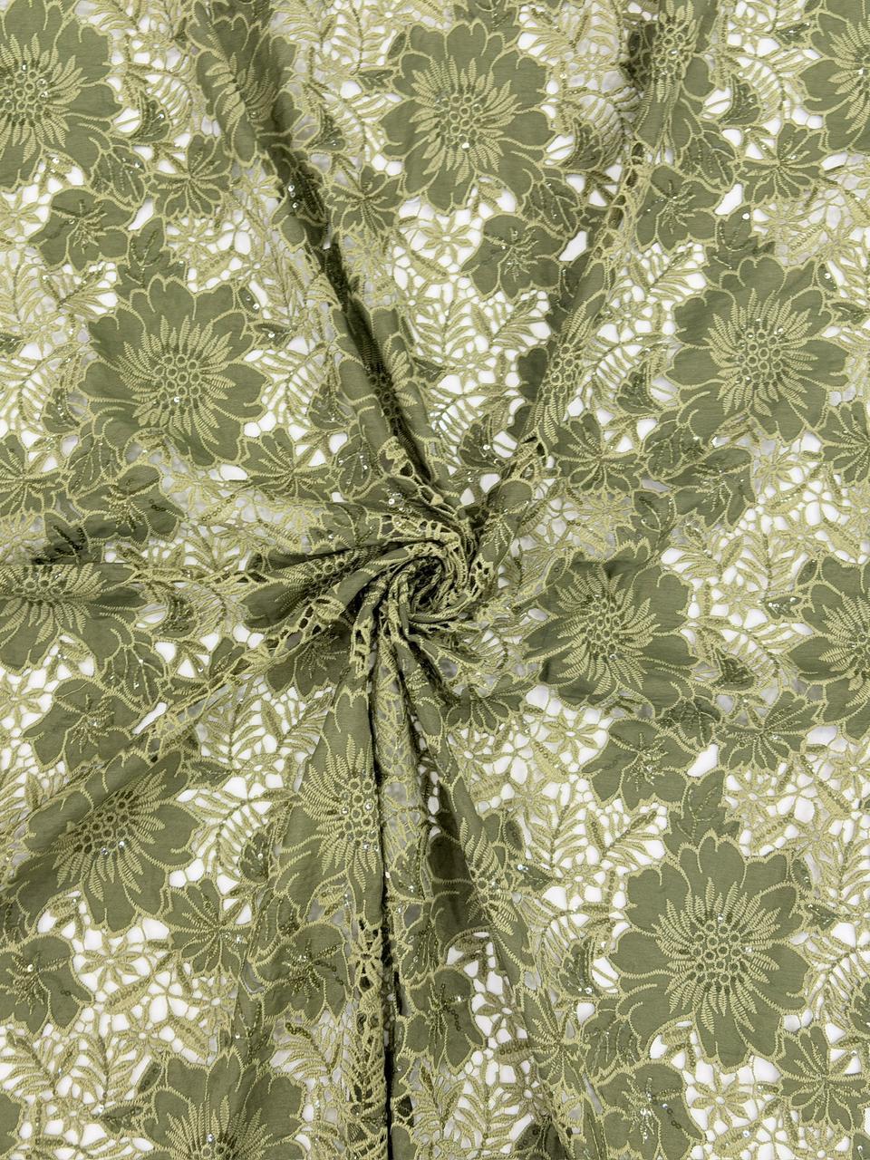 Floral Crepe Cutwork With Sequence (DC)