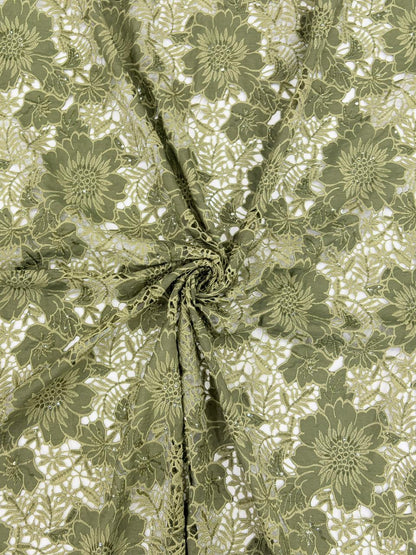 Floral Crepe Cutwork With Sequence (DC)