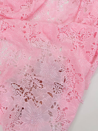 Floral Crepe Cutwork With Sequence (DC)