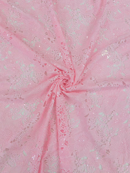 Floral Crepe Cutwork With Sequence (DC)