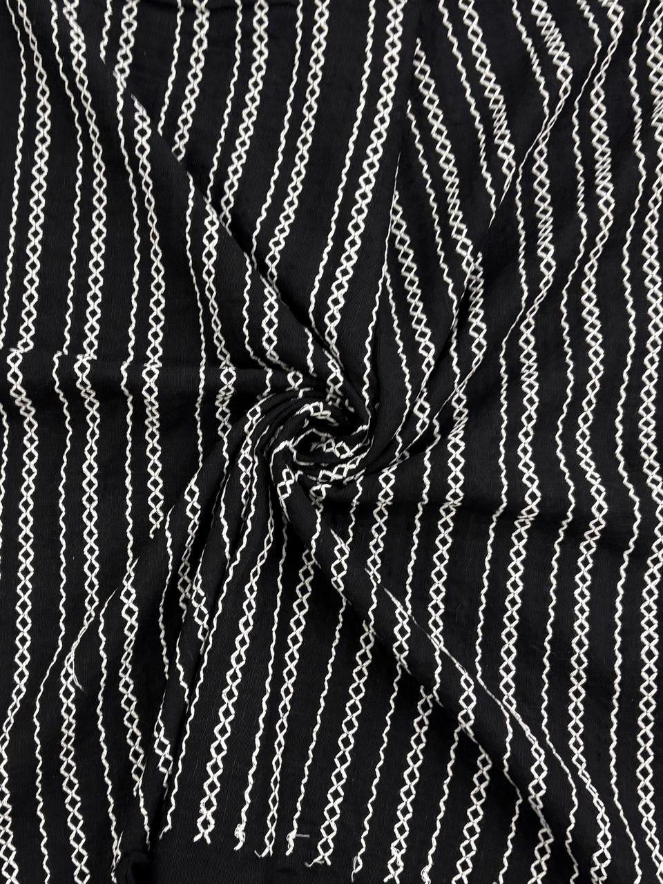 Cotton Embroidered Stripe Fabric