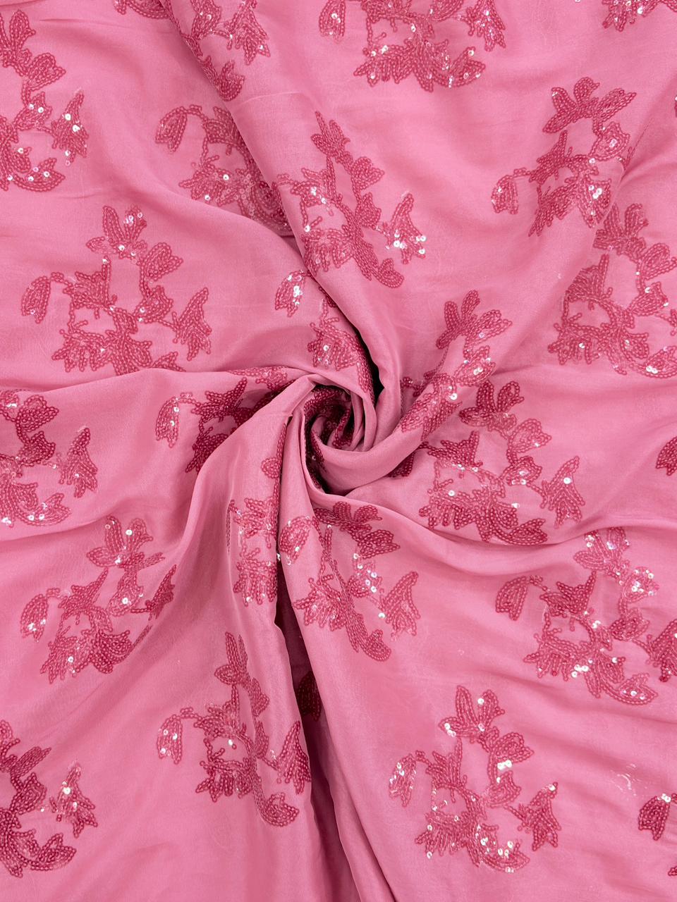 Sequin Embroidered Organza Fabric – 54” Width